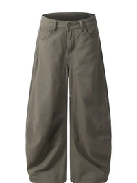 Men's Wide Leg Washed Jeans