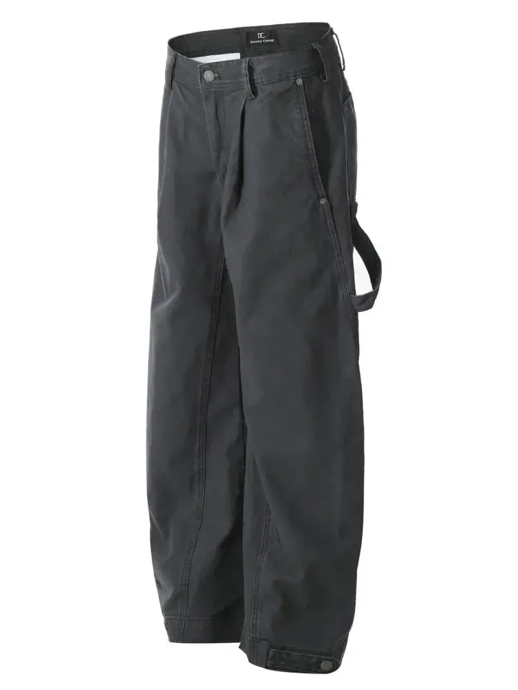Men's Wide Leg Washed Jeans