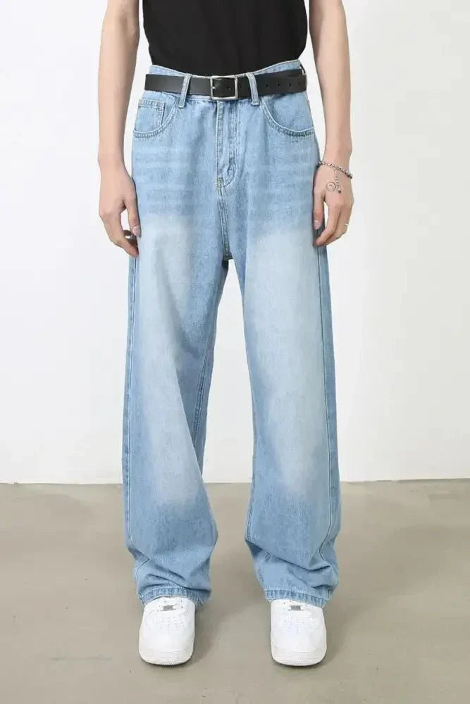 Men's Wide Straight Jeans with Pockets - Update AvenueTrendsi100400534119470100400534119470Men's Wide Straight Jeans with PocketsLight Blue