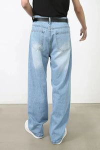 Men's Wide Straight Jeans with Pockets - Update AvenueTrendsi100400534119470100400534119470Men's Wide Straight Jeans with PocketsLight Blue