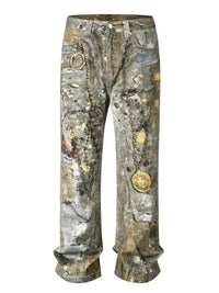 Men's Wide Straight Printed Jeans with Pockets - Update AvenueTrendsi100400907450784100400907450784Men's Wide Straight Printed Jeans with PocketsGray