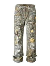 Men's Wide Straight Printed Jeans with Pockets - Update AvenueTrendsi100400907450784100400907450784Men's Wide Straight Printed Jeans with PocketsGray