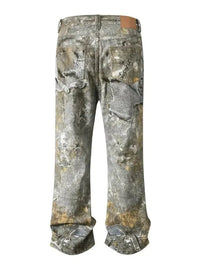 Men's Wide Straight Printed Jeans with Pockets - Update AvenueTrendsi100400907450784100400907450784Men's Wide Straight Printed Jeans with PocketsGray