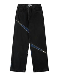 Men's Zip Detail Loose Fit Jeans