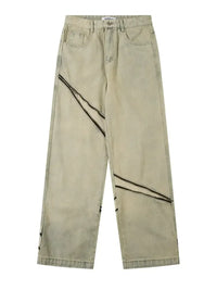 Men's Zip Detail Loose Fit Jeans