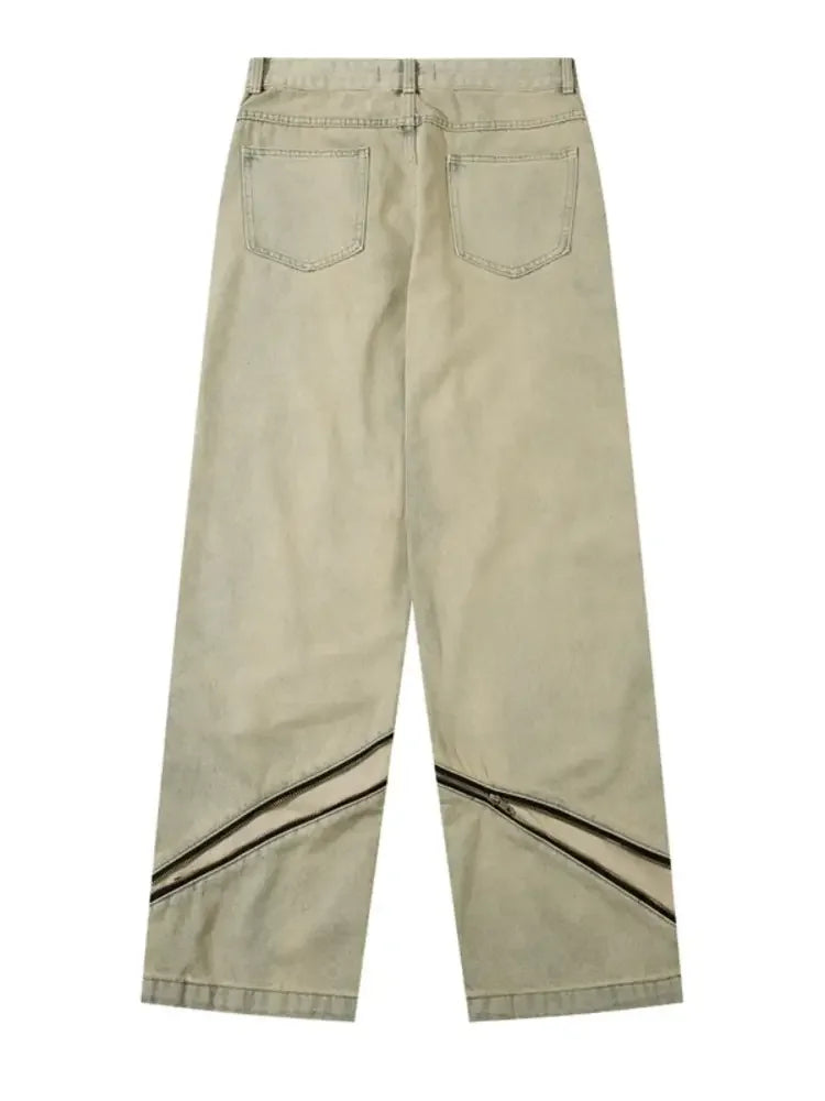 Men's Zip Detail Loose Fit Jeans