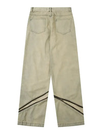 Men's Zip Detail Loose Fit Jeans