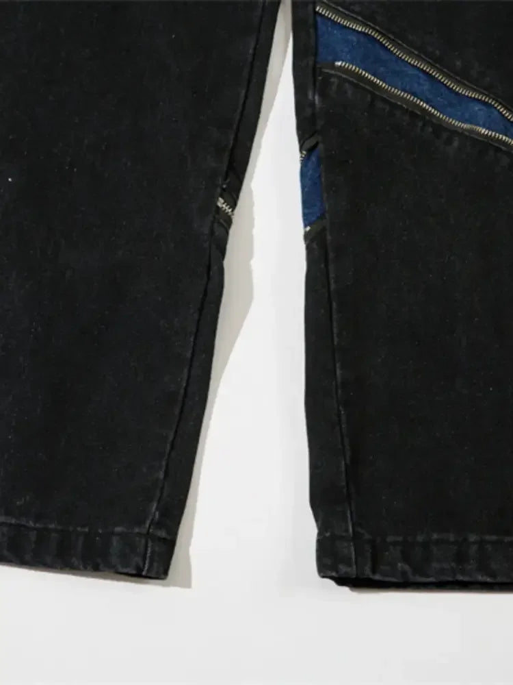 Men's Zip Detail Loose Fit Jeans