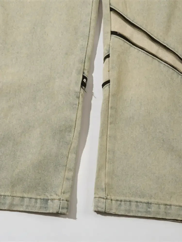 Men's Zip Detail Loose Fit Jeans