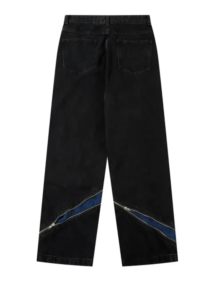 Men's Zip Detail Loose Fit Jeans