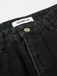 Men's Zip Detail Loose Fit Jeans