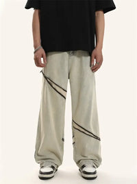 Men's Zip Detail Loose Fit Jeans