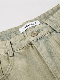 Men's Zip Detail Loose Fit Jeans