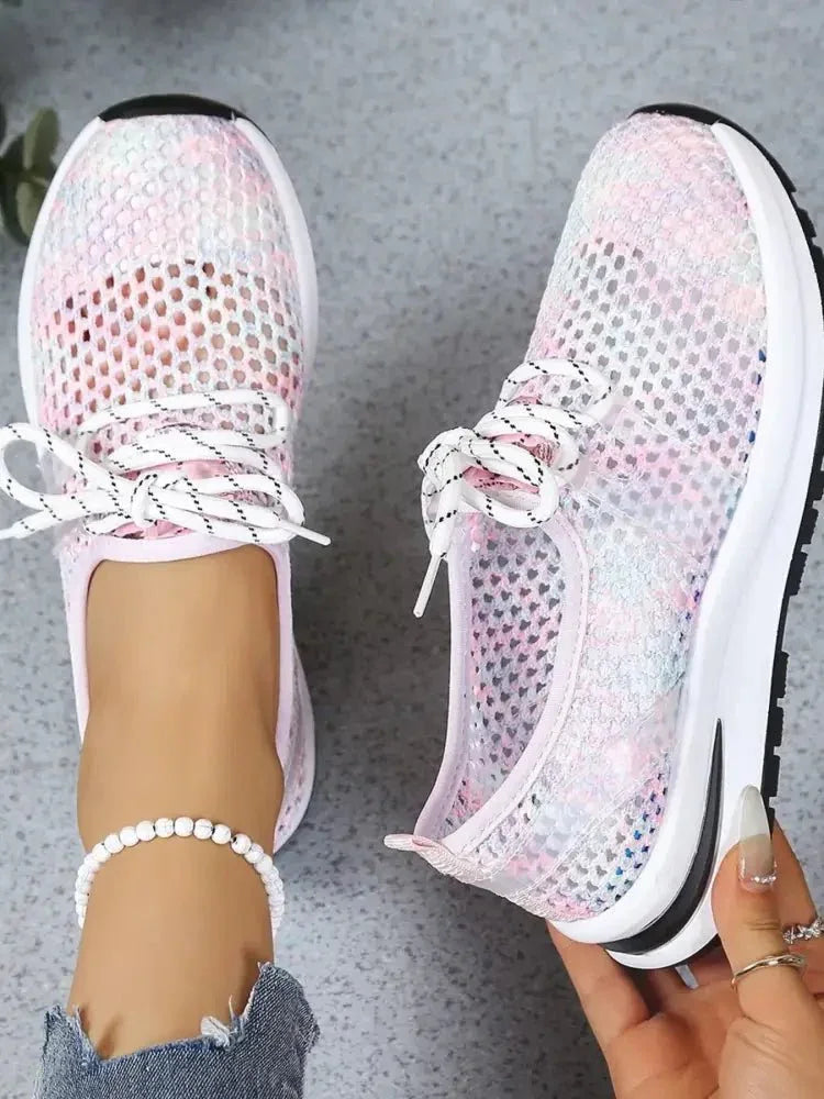 Mesh Breathable Lace Up Athletic - Update AvenueTrendsi100600441135428100600441135428Mesh Breathable Lace Up AthleticPink