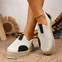 Mesh Espadrille Platform Slip-Ons