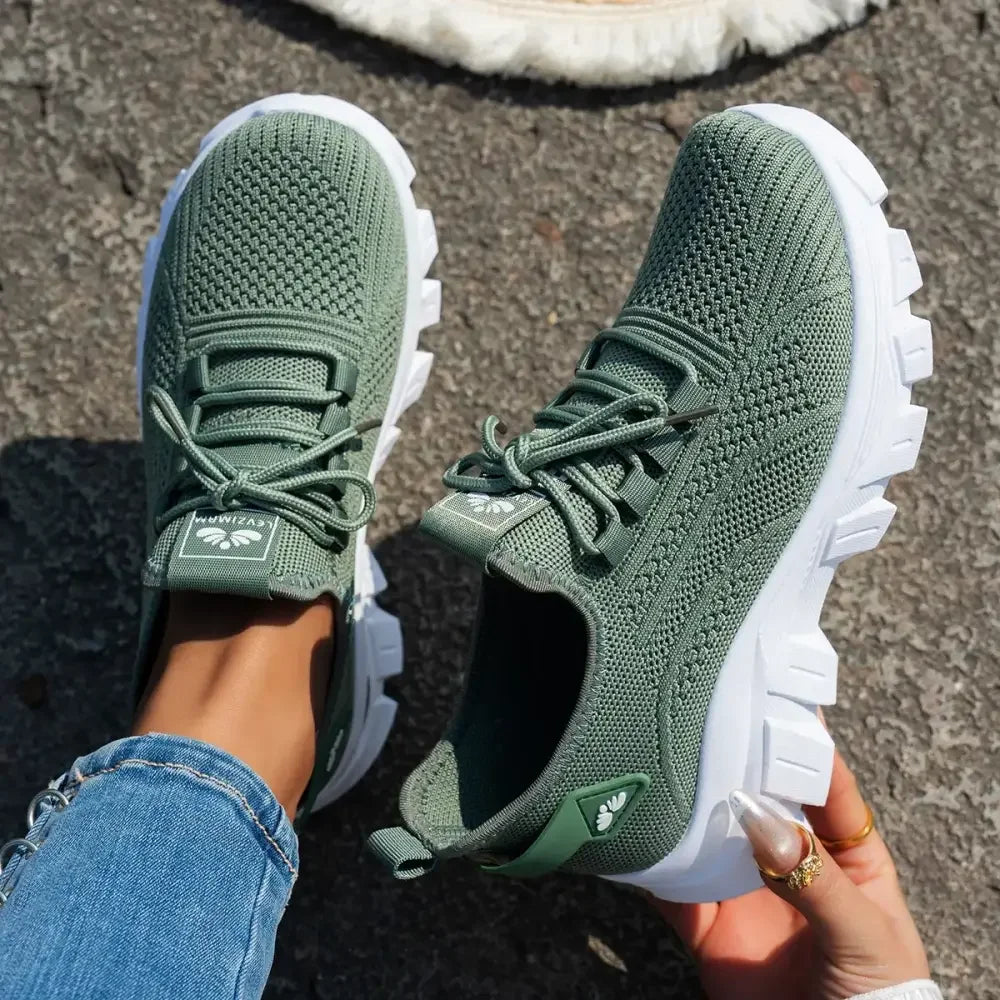 Mesh Lace Up Platform Athletic