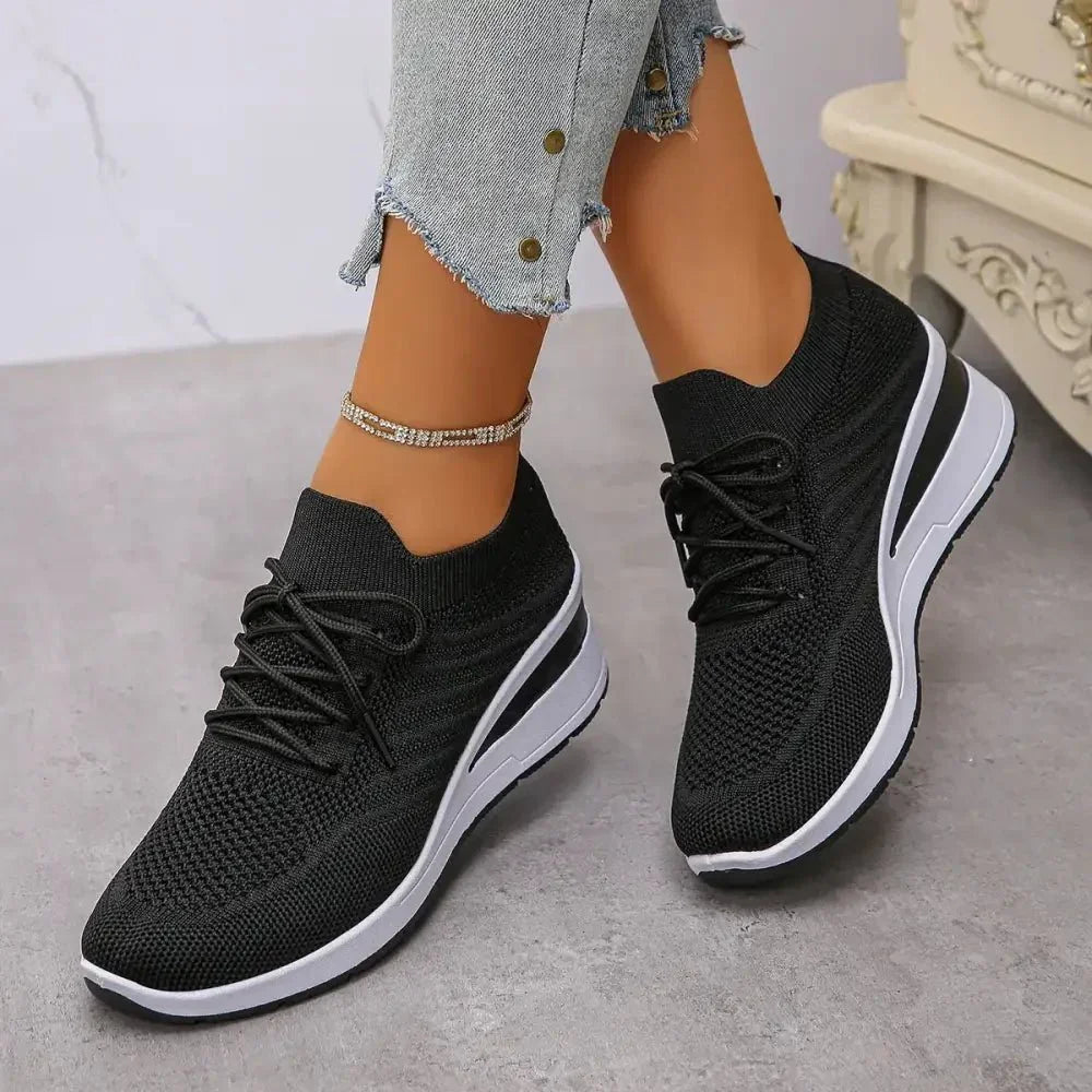 Mesh Lace Up Wedge Athletic - Update AvenueTrendsi100600252913802100600252913802Mesh Lace Up Wedge AthleticBlack