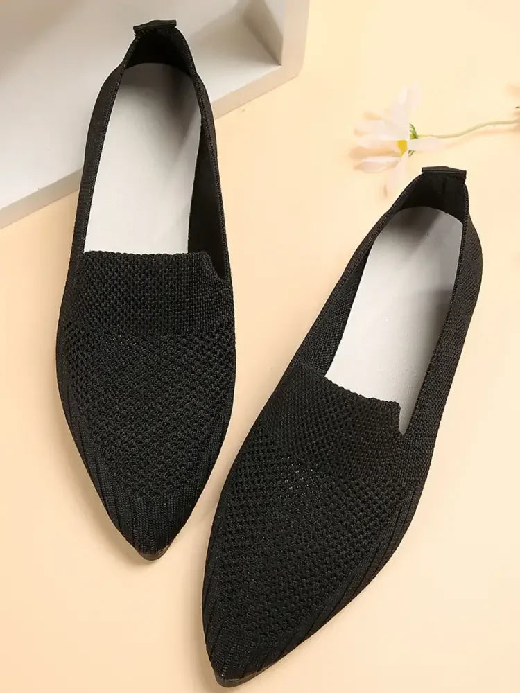 Mesh Point Toe Flat Slip-Ons