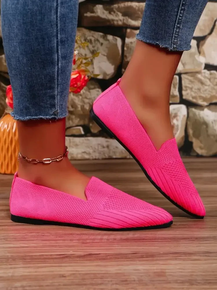 Mesh Point Toe Flat Slip-Ons