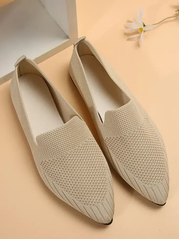 Mesh Point Toe Flat Slip-Ons