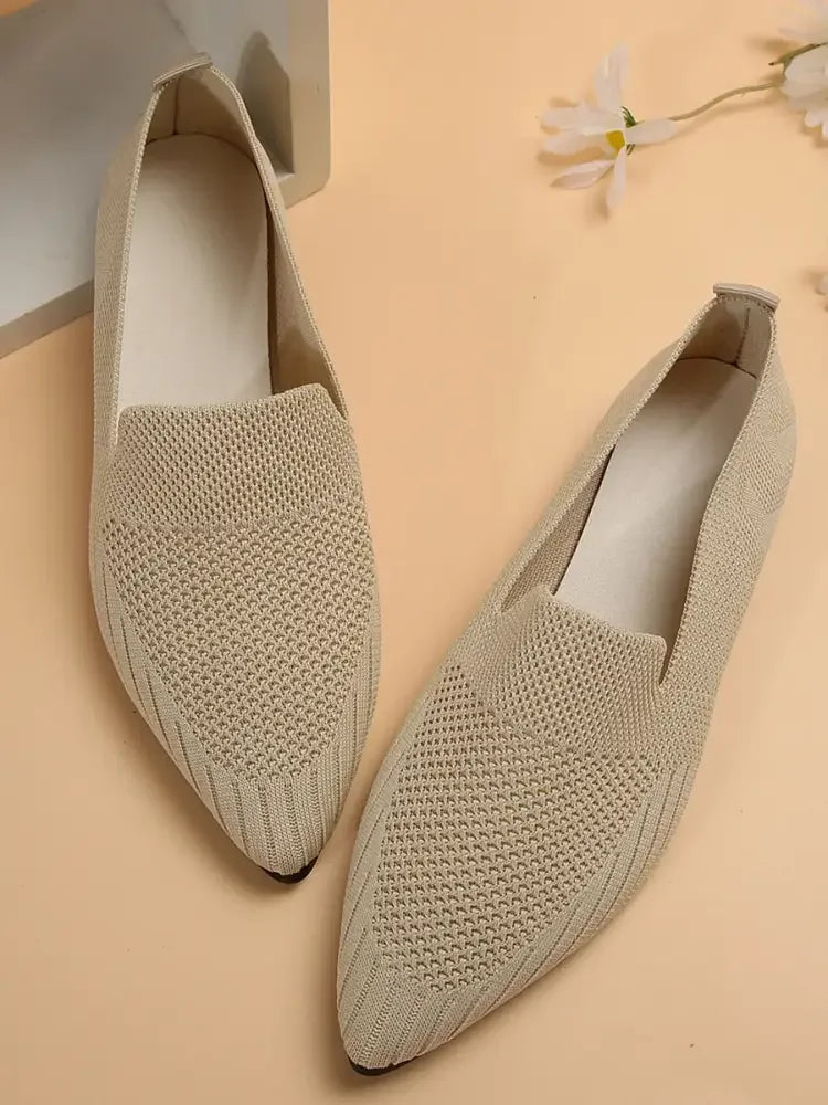 Mesh Point Toe Flat Slip-Ons