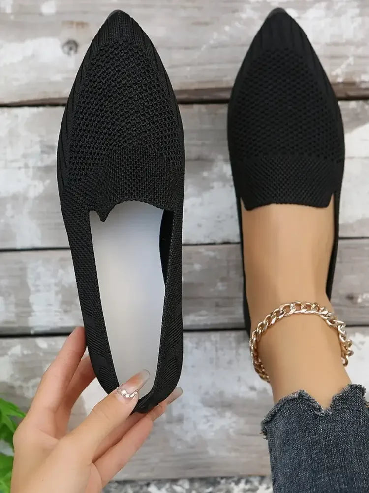 Mesh Point Toe Flat Slip-Ons