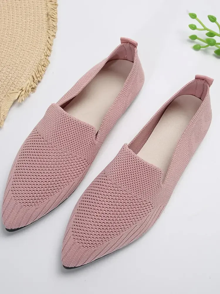 Mesh Point Toe Flat Slip-Ons