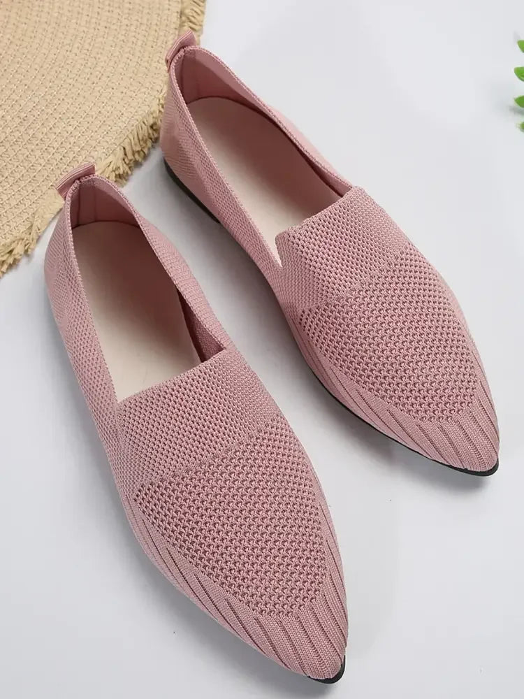 Mesh Point Toe Flat Slip-Ons