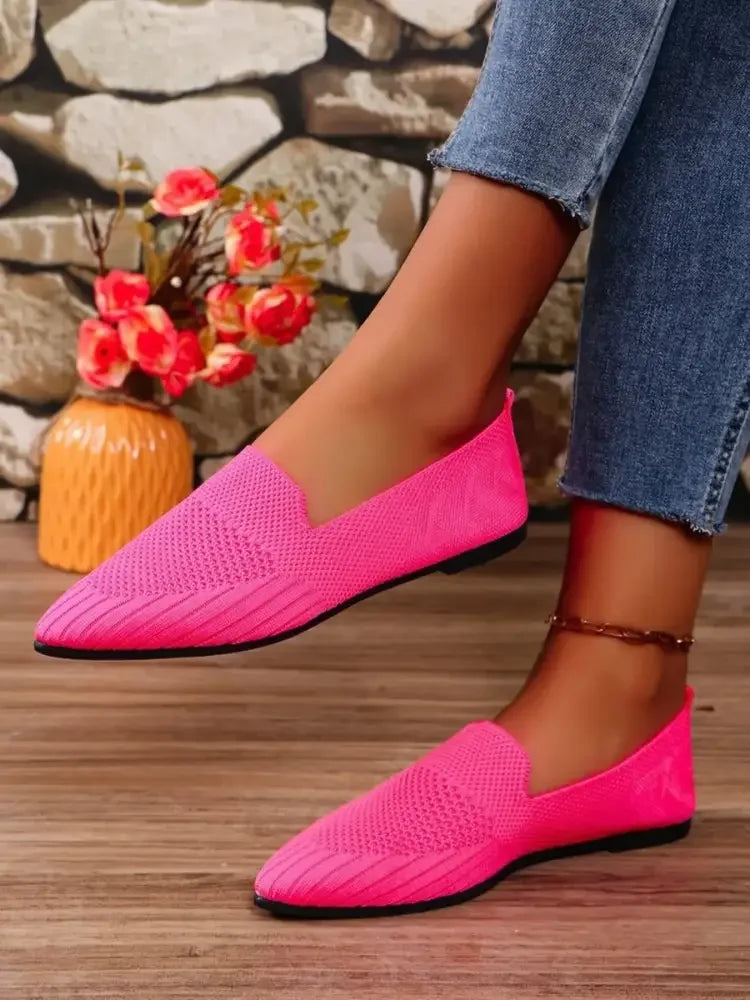 Mesh Point Toe Flat Slip-Ons