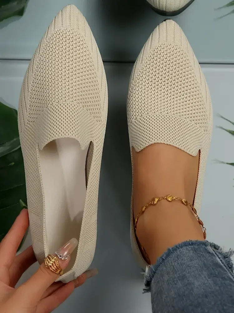Mesh Point Toe Flat Slip-Ons