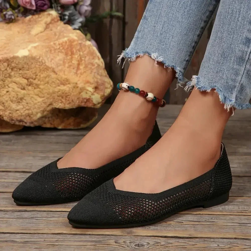 Mesh Point Toe Flat Slip - Ons - Update AvenueTrendsi100600680433865100600680433865Mesh Point Toe Flat Slip - OnsBlack