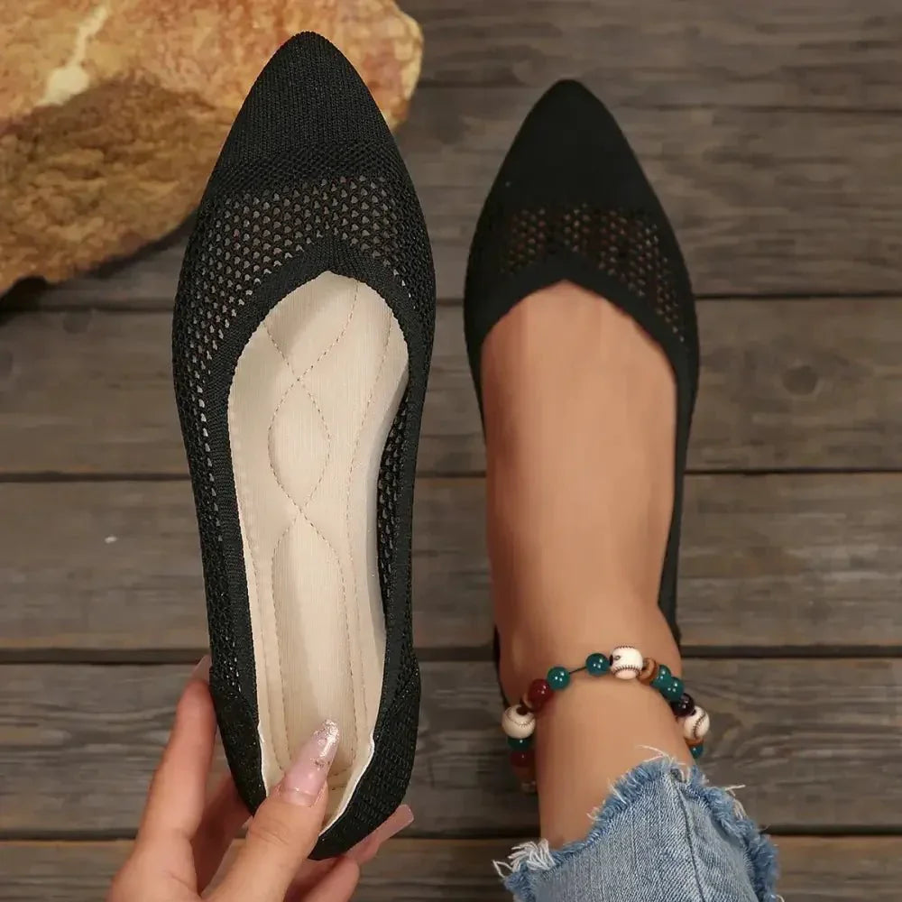 Mesh Point Toe Flat Slip - Ons - Update AvenueTrendsi100600680433865100600680433865Mesh Point Toe Flat Slip - OnsBlack