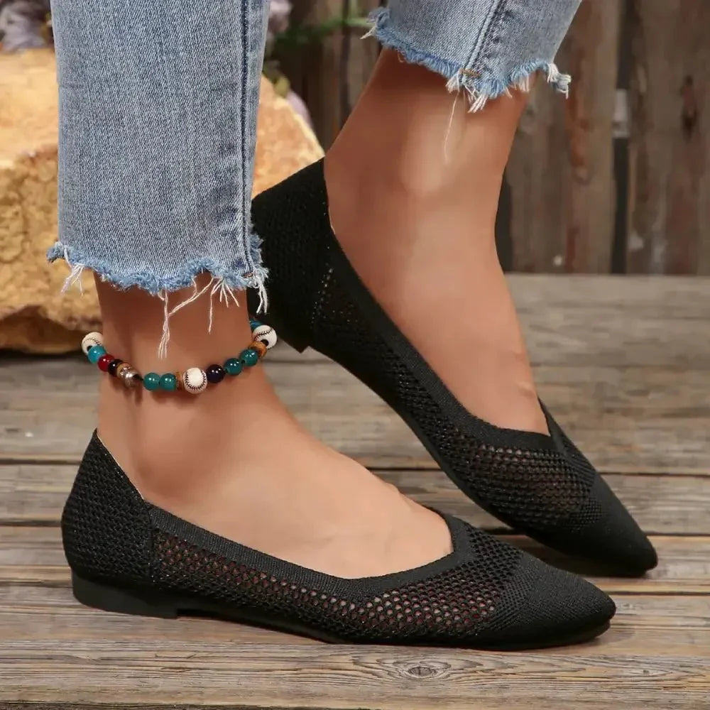 Mesh Point Toe Flat Slip - Ons - Update AvenueTrendsi100600680433865100600680433865Mesh Point Toe Flat Slip - OnsBlack