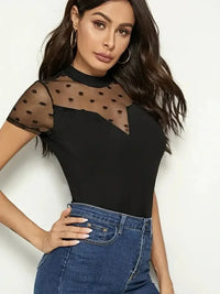 Mesh Polka Dot Mock Neck Top - Update AvenueT-ShirtsTrendsi10010083615401610010083615401619035b9c - 8df0 - 44a0 - a13a - 0c9915502520 - Max - OriginBlack