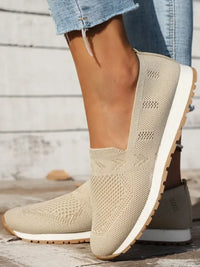 Mesh Round Toe Flat Slip-Ons