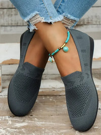 Mesh Round Toe Flat Slip-Ons