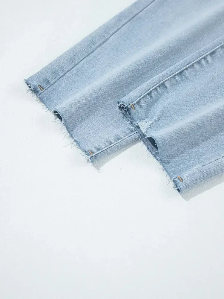 Mid Rise Ankle-Length Distressed Skinny Jeans