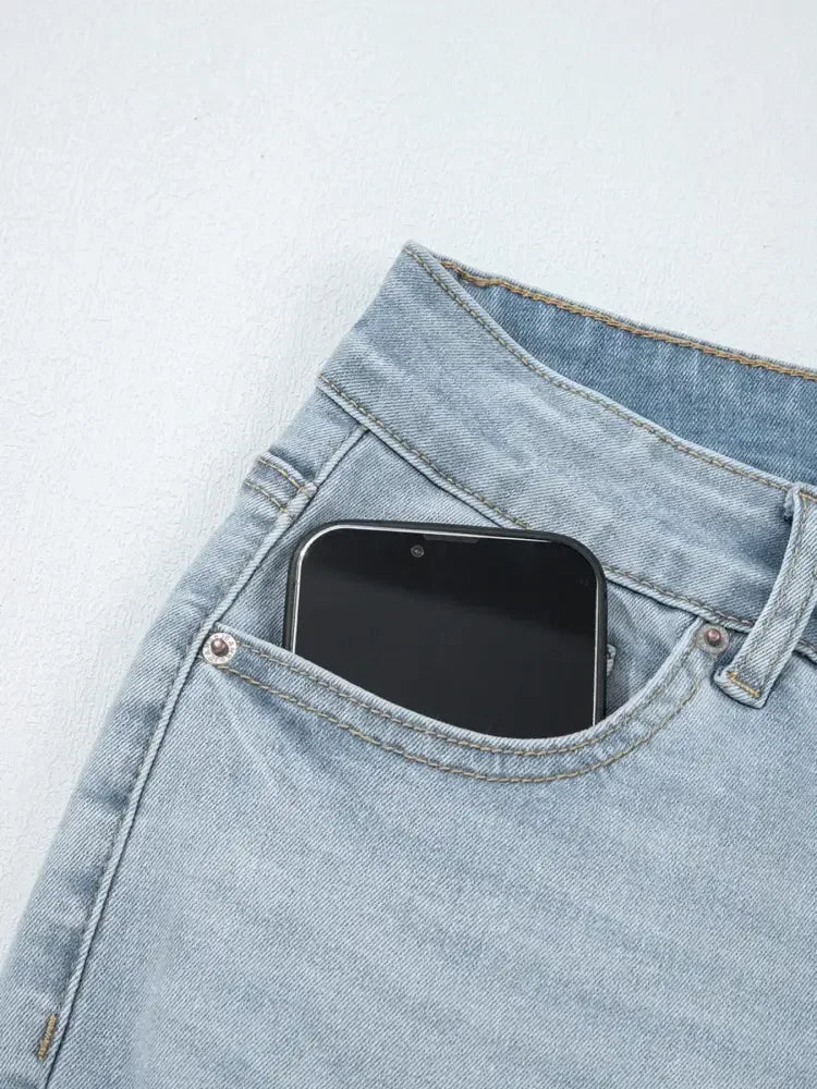 Mid Rise Ankle-Length Distressed Skinny Jeans