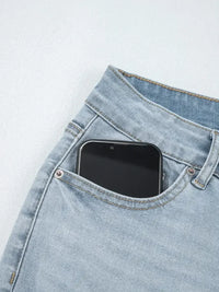 Mid Rise Ankle-Length Distressed Skinny Jeans
