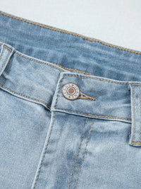 Mid Rise Ankle-Length Distressed Skinny Jeans