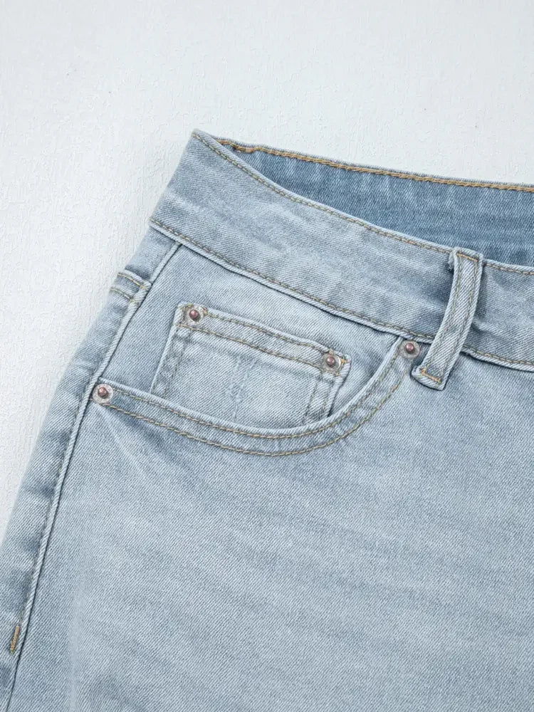Mid Rise Ankle-Length Distressed Skinny Jeans