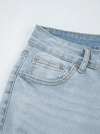 Mid Rise Ankle-Length Distressed Skinny Jeans