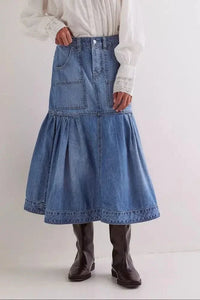 Midi Denim Skirt with Pockets - Update AvenueDenim Dresses & SkirtsTrendsi100100752947917100100752947917ffc4091a - 70b7 - 49bb - a37b - ffab46a11f93 - MaxMedium