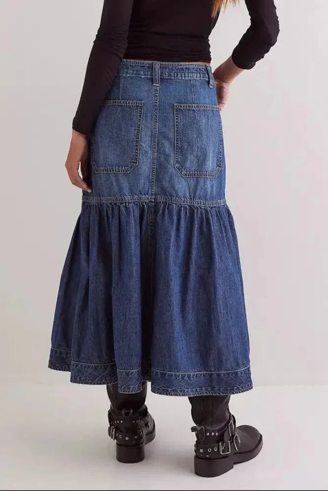 Midi Denim Skirt with Pockets - Update AvenueDenim Dresses & SkirtsTrendsi1001007529499601001007529499608eee3d76 - abb3 - 4cb3 - 80b4 - 37be177b32be - MaxDark