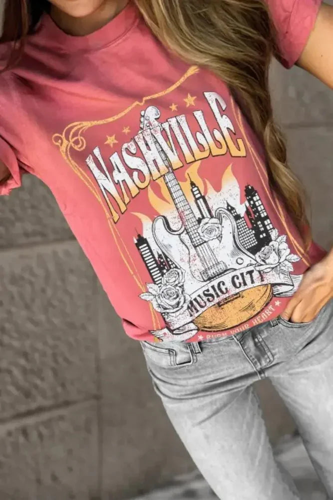 Mineral Nashville Music City Graphic Retro T-Shirt - Update AvenueT-ShirtsTrendsi1001003755595891001003755595893f24208c - 54a4 - 4502 - af4f - e56f89be9569 - Max - OriginBurnt Coral