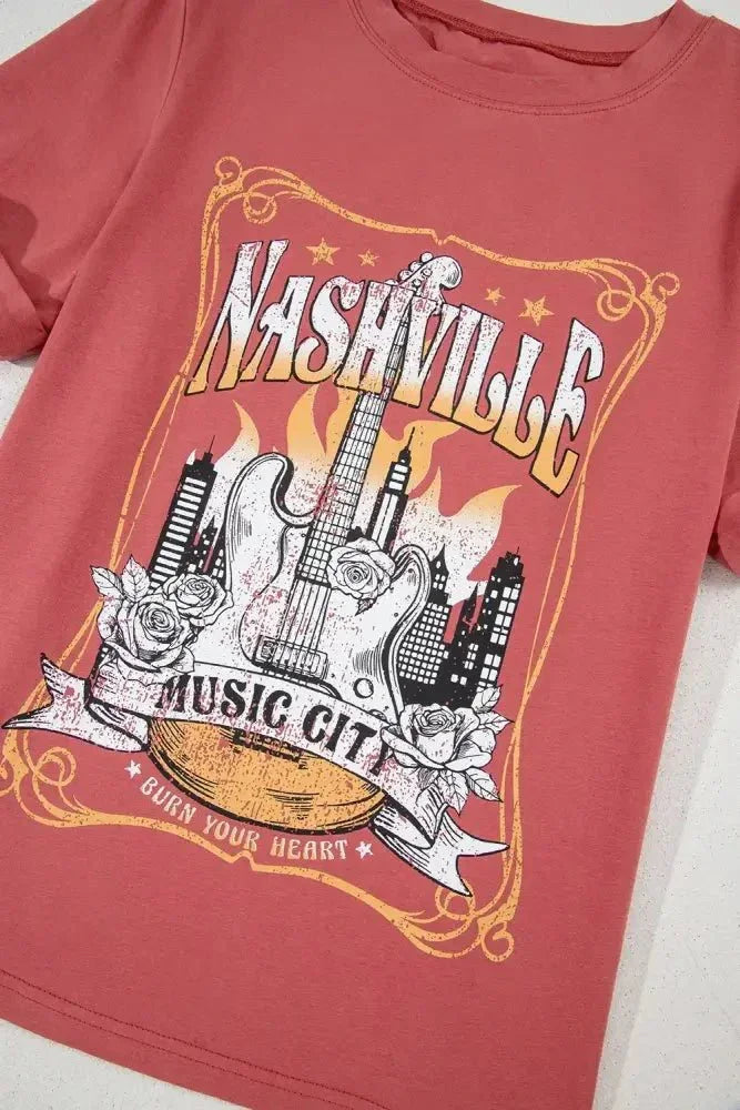 Mineral Nashville Music City Graphic Retro T-Shirt - Update AvenueT-ShirtsTrendsi100100375559589100100375559589acab6445 - d1a7 - 40e0 - af66 - 8be3341a83dc - Max - OriginBurnt Coral