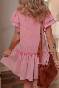 Mineral Wash Raw Edge Ruffle Mini Dress - Update AvenueEffortless Elegance: DressesTrendsi1001005469387681001005469387681713133a - 5e67 - 4af7 - 90ab - 29d6e660f027 - Max - OriginDusty Pink