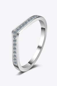 Minimalist Moissanite Rhodium-Plated Ring