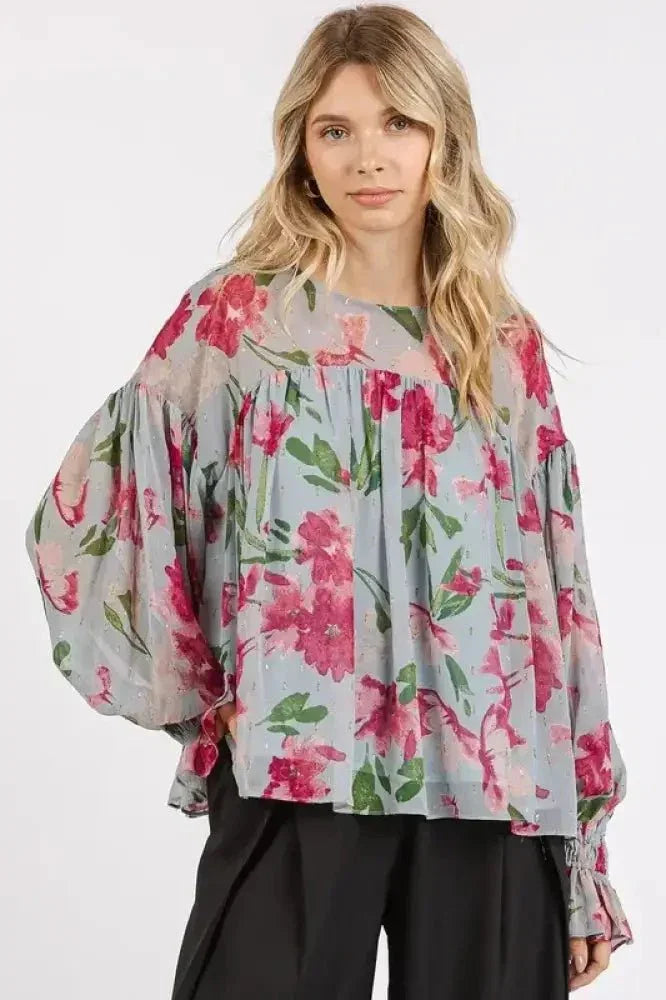 Mittoshop Floral Round Neck Flounce Sleeve Blouse - Update AvenueVacation StyleTrendsi100100680101574100100680101574fca2cfaf - 4992 - 4705 - a5c7 - cc2ca8fc88c4 - MaxLight Blue