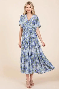 Mittoshop Floral Tie Waist Flutter Sleeve Tiered Dress - Update AvenueVacation StyleTrendsi100100269441356100100269441356f406eab5 - 3926 - 4b55 - a72a - b528dd3dcdb6 - MaxDusty Blue